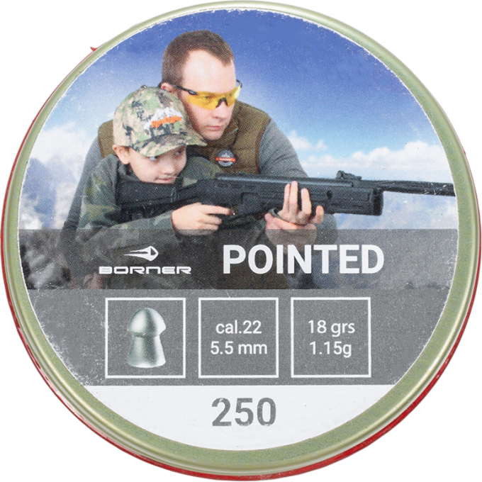 Пуля пневматическая BORNER POINTED 5,5мм, 1,15гр (250 шт.) 00184661 Пуля пневматическая BORNER POINTED 5,5мм, 1,15гр (250 шт.) 00184661
